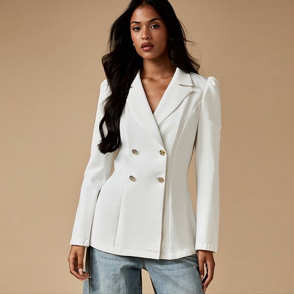 Women's Clothing Women's Elegant Long Sleeve Blazer Jacket - Autumn Office Casual Trench Coat_ecoleips.com
