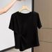 A Simple, Monochrome Summer Top Made Of Pure Cotton With Short Sleeves Designed To Create A Stylish, Twisted, And Irre_ecoleips.com