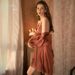 Magnificent Home Plus Size Lace Sexy Deep V Backless Nightdress Solid Color Strap Nightgown Robe Homewear Set 267_ecoleips.com