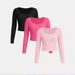 Women's Solid Color Square Neck Long Sleeve Tight Fitting Inner Base Shirt European American Style Multi Piece Autumn Clothing Set_ecoleips.com