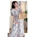 Summer New Korean Fashion Printed Maternity Dress_ecoleips.com