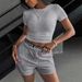 Women's Sports Casual Suit Style Short Sleeved Two Piece Set_ecoleips.com