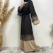Verve Muslim Tassel Lace Patchwork Fashion Long Dress Women's Zipper Cardigan Tie Robe 1505_ecoleips.com