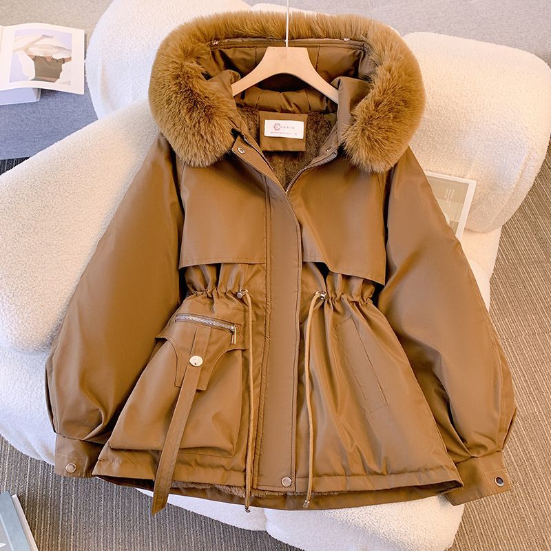Women's Clothing winter new Korean style fashion Warm jacket cotton jacket thickened plus velvet large size warm coat_ecoleips.com