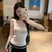 Student Solid Color Sexy Outerwear Camisole For Women, Summer Sleeveless Inner Wear, American-style Slim-fit Short Hot_ecoleips.com