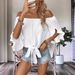 Women's Off-Shoulder Top European American Style Cross-Border Fashion Bell Sleeves Three Quarter Length Casual Tie-Up Bow Loose Fit_ecoleips.com