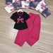 Women's Striped Two Piece Set Casual Fashion Wide Leg Pants With Embroidered Bow Slimming Effect Loose Fit Pant Set For Spring/Autumn_ecoleips.com