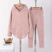 Women's Hooded Sweatshirt & Jogger Set – Cozy Fall/Winter Lounge Outfit, Soft Polyester Fleece Two-Piece (Black, Grey, Wine Red, S-Xxl)_ecoleips.com