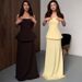 2025 Women's New Solid Color Sleeveless Tube Top And Bodycon Long Skirt Set_ecoleips.com