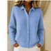 Women's Button Down Knitted Cardigan Coat Solid Color Casual Fashion Sweater 2025 European American Style Autumn Winter Clothing_ecoleips.com