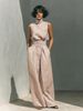 K New Solid Color Temperament Women's Simple Sleeveless Top And Wide Leg Pants_ecoleips.com