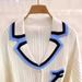 Elegant Knitted Maxi Dress PoIo Collar Short Sleeved Lapel Colorful Embroidered Long Dress For Women New Spring Summer Style_ecoleips.com