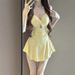 Women Hanging Neck Sweet Cute Swimwear Sexy One-piec Beach Wear Swim Suit Beach Dress Swimsuit High Waist Bathing Suit For Girls_ecoleips.com