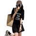Women's Korean Style Sports Suit for Summer Loose Slim Fit Fashionable Short Sleeved Two Piece Casual Suit for Running_ecoleips.com