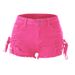 2025s Spring Summer Ripped Fringe Eyelet Shorts Low Waist Split Bandage Women's Jeans_ecoleips.com