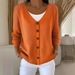 Elegant V-Neck Button Cardigan For Women - Lightweight Knit Sweater With Relaxed Fit, Versatile Layering Piece (S-5XL, 7 Colors)_ecoleips.com