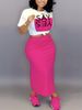 Women's Solid Color Slim Fit Skirt Two Piece Set with Slit Elastic Waist Casual Comfortable Fashion for Spring Autumn_ecoleips.com