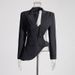 Unique Niche Style 2026 Spring New Asymmetrical Hollow Out Waist-Revealing Slim Fit Women's Blazer_ecoleips.com