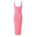 Women's Clothing New Pink Suspender Dress Metal Buckle Knitted Skirt Waist Slim Jacquard Skirt_ecoleips.com