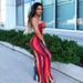 Plus Size Women's Tie Dye Off Shoulder Dress Spring Summer Colorful Strapless Elegant Stylish_ecoleips.com