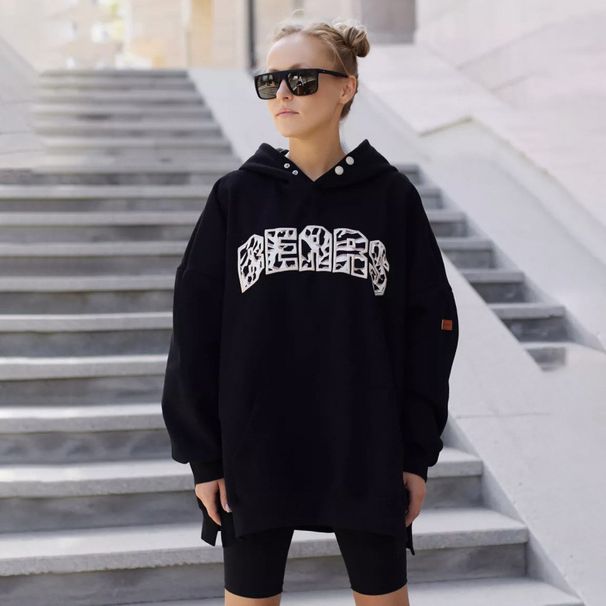 Street-Style Leopard-Print Embroidered Letter Hoodie For Autumn/Winter Versatile Casual High-End Pullover_ecoleips.com