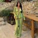 Women's Clothing V Neck Long Sleeved Cardigan Autumn And Winter Casual Two Piece Set_ecoleips.com
