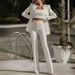 Women's Three Piece Suit Set European And American Style Cross Border Trade Autumn Lapel Tube Top High Waist Straight Lead Pants_ecoleips.com