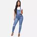 Women's Clothing Hole Washed Jeans_ecoleips.com