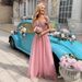 European And American Wedding Foreign Trade Cross-border Sleeveless Slit Sequin Elegant Evening Party Tulle Dress_ecoleips.com