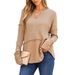 2025 Autumn Winter European And American Women's Casual Shirt Solid Color Long Sleeve Patchwork_ecoleips.com