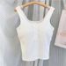 Women's Clothing Pure Cotton Ribbed Button Vest For Women With Chest Pads Sports Slim Bottoming Outer Wear Sleeveless Top_ecoleips.com