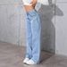 2025 Summer New Cross-Border American Retro Drapey Jeans For Women, High-Waisted, Wide-Leg, Loose, Straight-Leg Long_ecoleips.com