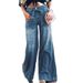Aria Basics Elegant Versatile Wide-leg Pants A Drapey Feel, Non-stretch, With Decorative Ties, Slimming And Artistic Denim Trousers_ecoleips.com