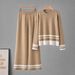 Women's Fashionable Casual Comfortable Knitted Color Blocked Two Piece Set Relaxed Everyday Wear Versatile Comfortable Feshion Trend_ecoleips.com