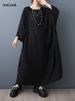 2026 Summer New Oversized Black Vintage Dresses For Women Short Sleeve Loose Casual Long Femme Dress Fashion Elegant Clothing_ecoleips.com