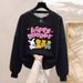 Women's Fleece Lined Sweatshirt round Neck Thickened Winter Top Korean Style Loose Fit Casual Spring Autumn Youthful_ecoleips.com