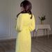 Women's Summer Long Sleeve Dress – Comfortable Vintage A-Line Cotton Blend Maxi Dress With V-Neck & Puff Sleeves_ecoleips.com