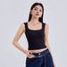 Women's Integrated Padded Tank Top Without Underwire, Versatile For Inner And Outer Wear, Square Neck, Beautiful Back,_ecoleips.com