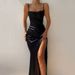 Women's Sexy Halter Neck Long Dress High Slit Elegant Evening Gown Style New_ecoleips.com