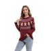 Women's Clothing Christmas Sweater Winter Knit Top With Polka Dot Snowflake Embroidery Elegant Crewneck Long Sleeve Pullover Casual Office Wear_ecoleips.com