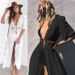 Women's Lace Stitching Long Shawl Cardigan Jacket Bikini European American Style Cross Border Hot Selling 2024_ecoleips.com