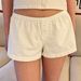 Women Summer Casual Pajama Shorts Kawaii Plaid Boyshorts Loose Ruffles Lace Lounge Bottoms Y2K Aesthetic Sleep Bottoms Homewear_ecoleips.com