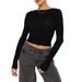 Sexy Slim-Fit Long Sleeve T-Shirt - Stretchy Milk Silk Base Layer For Women (Black/White/Red)_ecoleips.com