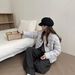 girl Girl Korean Style 90% White Duck Down Round Neck 2025 Autumn Winter New Fashion Short Puffer Jacket For Petite Women_ecoleips.com