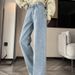 Thickened Wide-leg Jeans For Women, 2025 Winter, High-waisted, Loose, Slimming, Drapey, Warm, Straight-leg, Long Pants_ecoleips.com