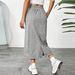 2025 Sports, Leisure, Commuting, Loose Elastic Waist, Solid Color Skirt, Split_ecoleips.com