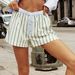 Y2k Women 2000s Aesthetic Striped Print Boxer Shorts Lounge Pajama Shorts Elastic Rise Boxers Cute Boy Shorts Sleep Pj Bottom_ecoleips.com