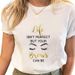 New Tops Wholesale, Eyelash Design, Trendy Retro Plus-size Women's Clothing, Letter Print Short-sleeve T-shirt For Women_ecoleips.com