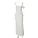 European And American Best-Selling Women's Clothing 2026 New Fashion Sexy Backless Side Pleated Solid Color Strap Dress_ecoleips.com