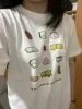 Cute Print Women Round Neck Short Sleeve Cute Tops Cartoon Print Top Trendy Fashion Women Clothing Graphic T Shirts_ecoleips.com